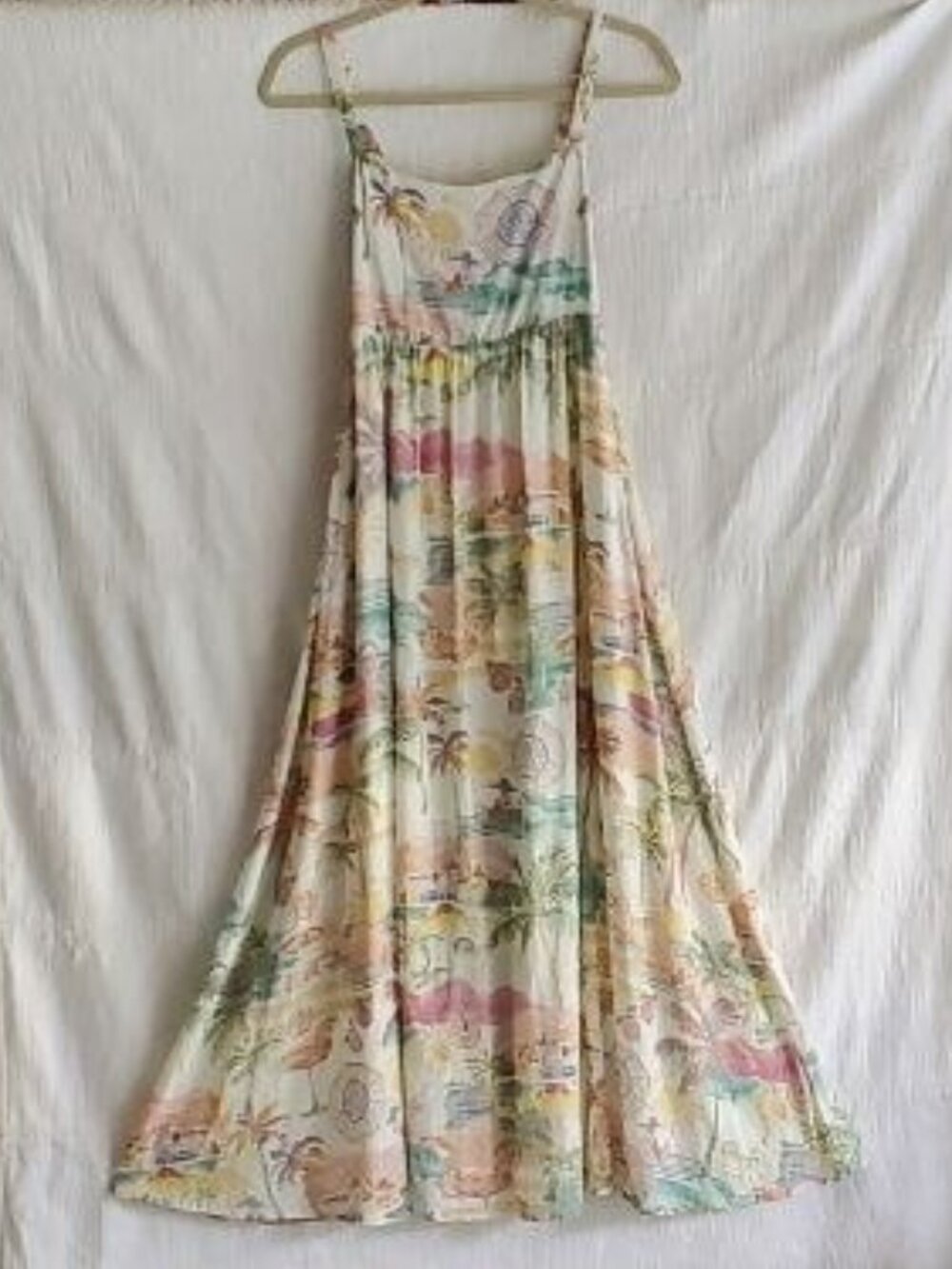 NWT MILLIBON USA Vacation Creamy Maxi Dress. Size M